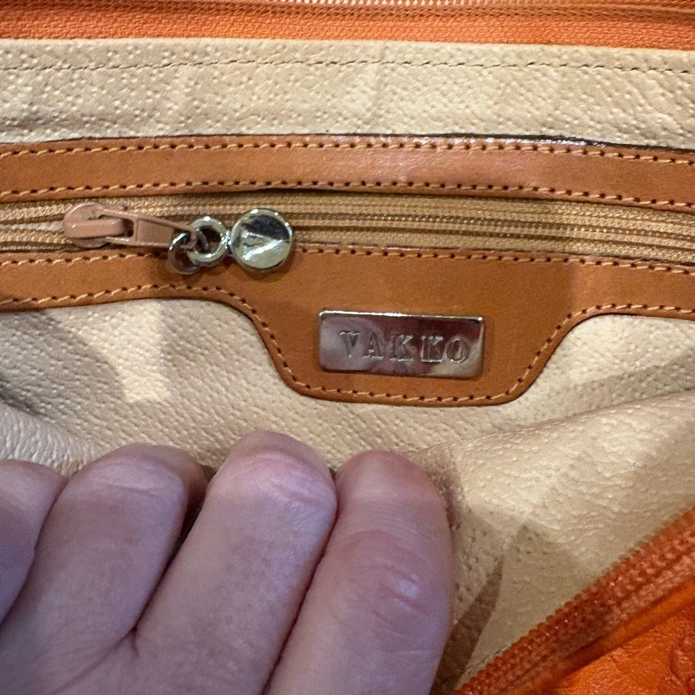 Vakko ostrich leather orange small bag - Picture 7 of 9